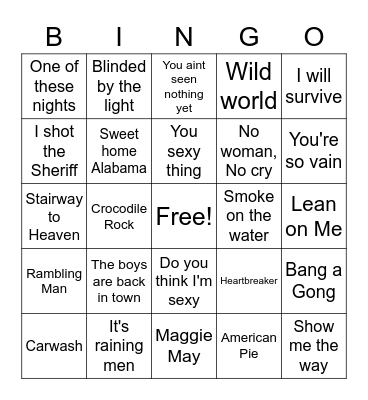 Susan's bingo Card