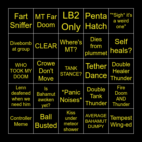 Slopfathers UCOB Bingo Card