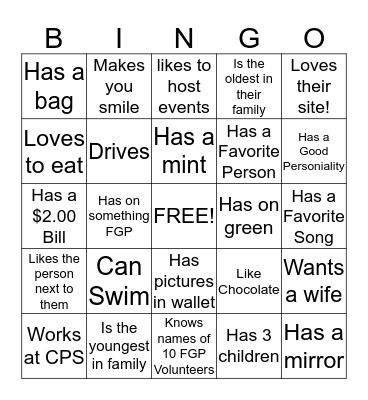 You Never Know Bingo Card