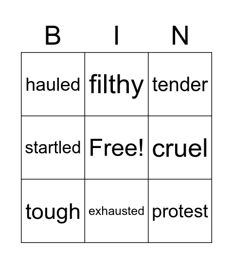 My Lucky Day Vocabulary Bingo Card