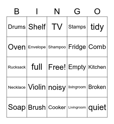 Bingo vocabulary Bingo Card