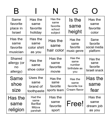 Write the PERSON & the ANSWER to win Bingo Card