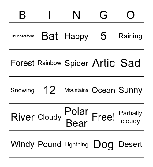 End of the semester Bingo Card