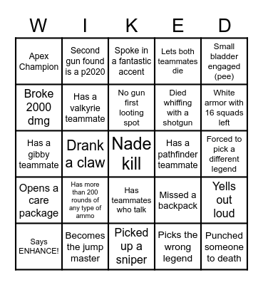 I T S _ W I K E D / TTV Bingo Card