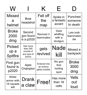 I T S _ W I K E D Bingo Card