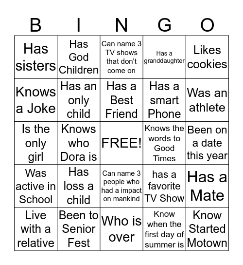 You Never Know! Bingo Card