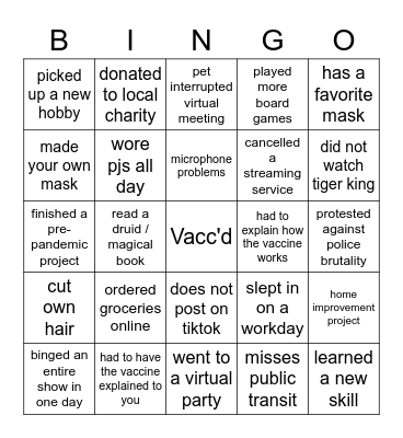 Alban Hefin Bingo Card