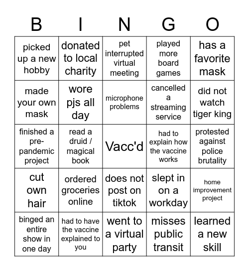 Alban Hefin Bingo Card