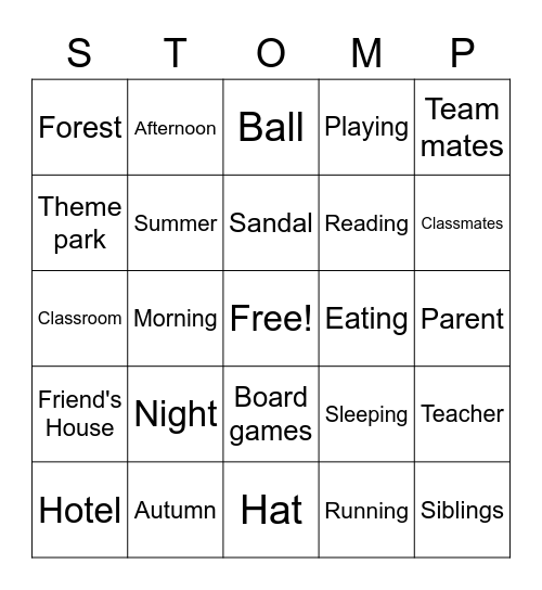 Situational Awareness Bingo Card