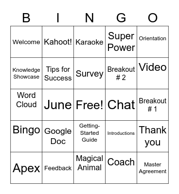 Apex Orientation 6/17/21 Bingo Card