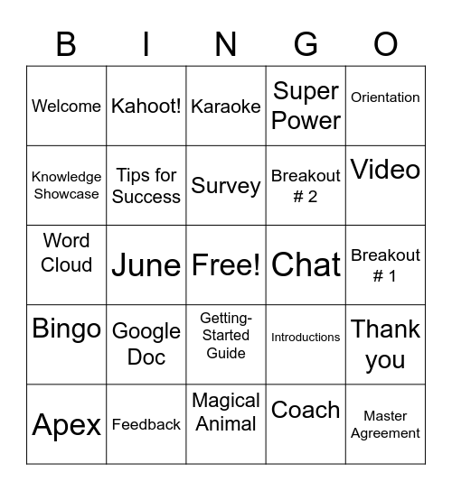 Apex Orientation 6/17/21 Bingo Card