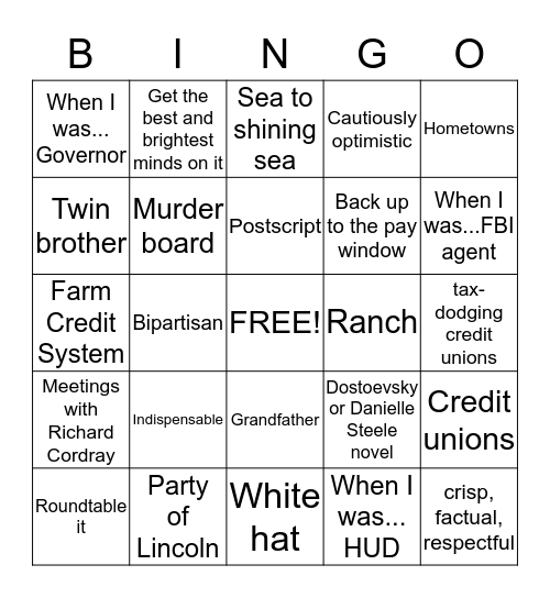 GR Summit Bingo Card