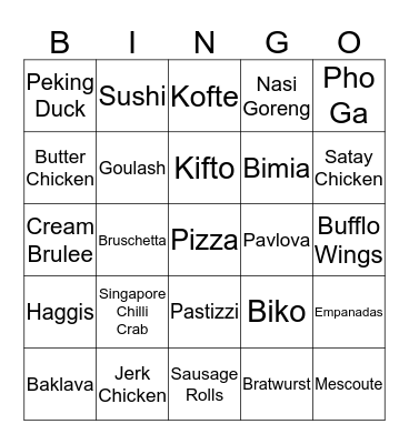 Harmony Day Bingo Card
