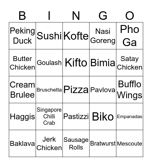 Harmony Day Bingo Card