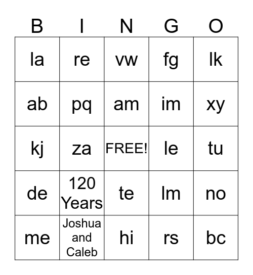 Life of Moses Bingo Card