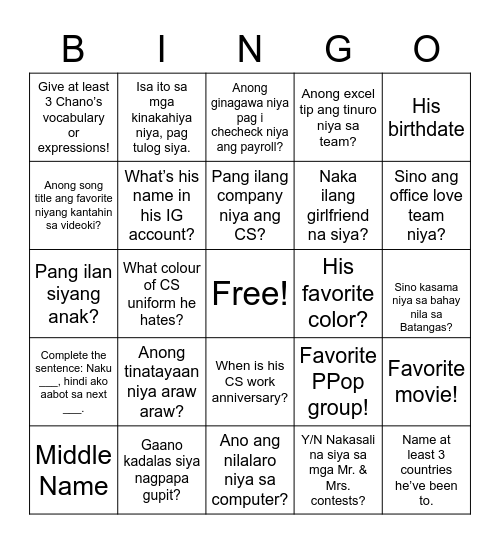 All About Christian Bingo Card