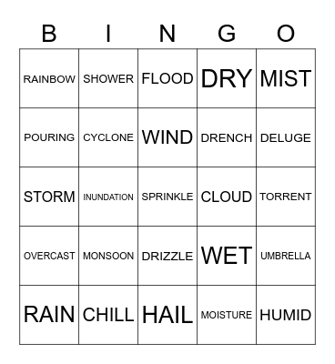 BEK MONSOON BINGO Card