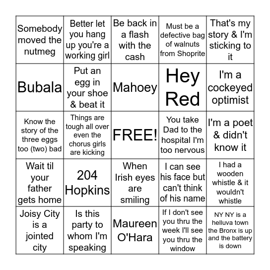 MARCY BINGO Card