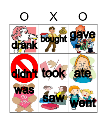 Irregular past tense verbs Bingo Card