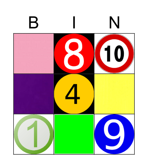 NUMBERS & COLORS Bingo Card