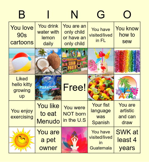 Andrea's Farewell Bingo Card