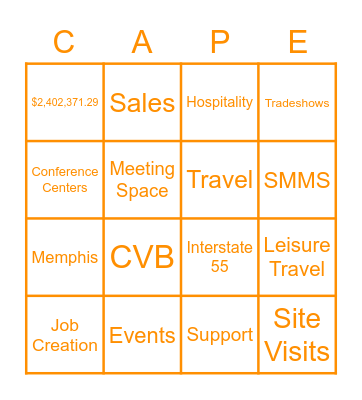 Visit Cape Bingo Card