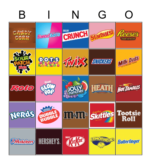 Halloween Candy Bingo Card