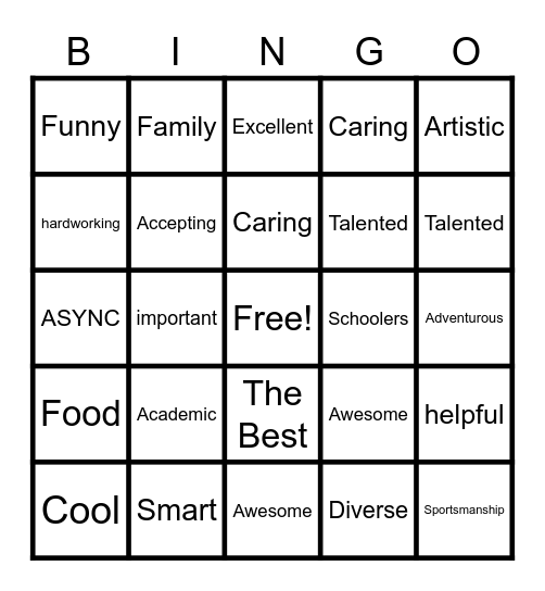 208 bingo Card