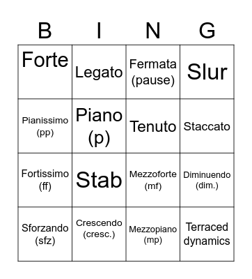 DR TT SMITH - Dynamics Bingo Card