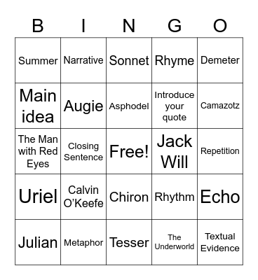 bingo Card