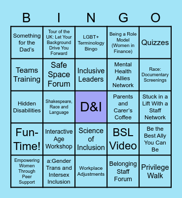 D&I Week Bingo Card