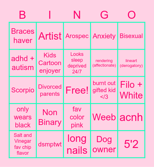 Blobfish Blocore Bingo Card
