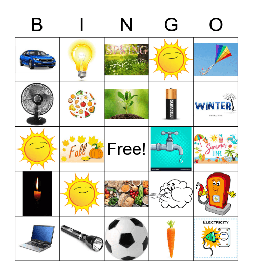 Energy Bingo Card