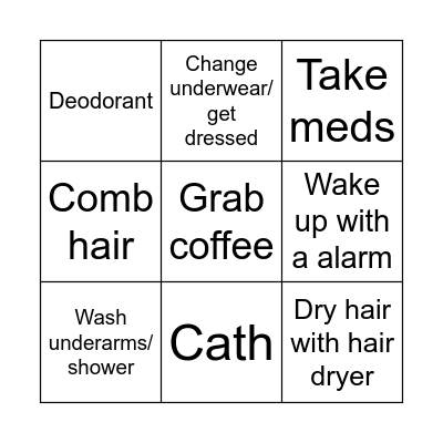 Tomorrow morning Bingo Card