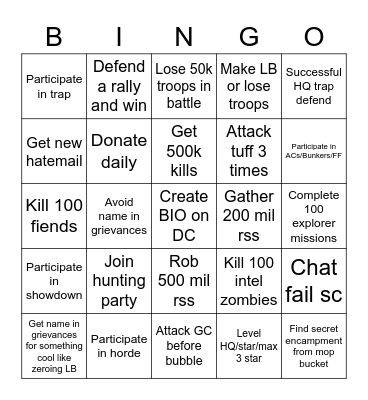 Bingo 2.0 Bingo Card