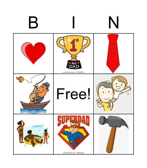Father's Day Bingo Card