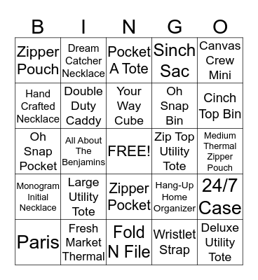 Thirty One Bingo Card