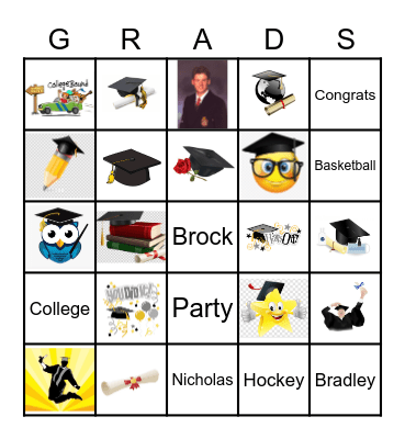 Congratulations Bradley, Brock & Nicholas Bingo Card