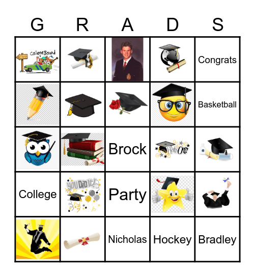 Congratulations Bradley, Brock & Nicholas Bingo Card