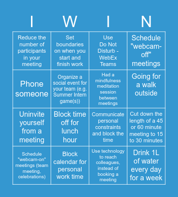 Balance Bingo - RBC Capital Markets Bingo Card