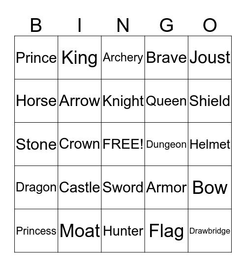 Sir Hunter's Birthday Bingo Card
