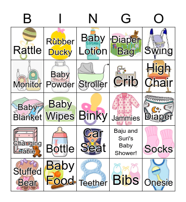 Baby Shower Bingo Card