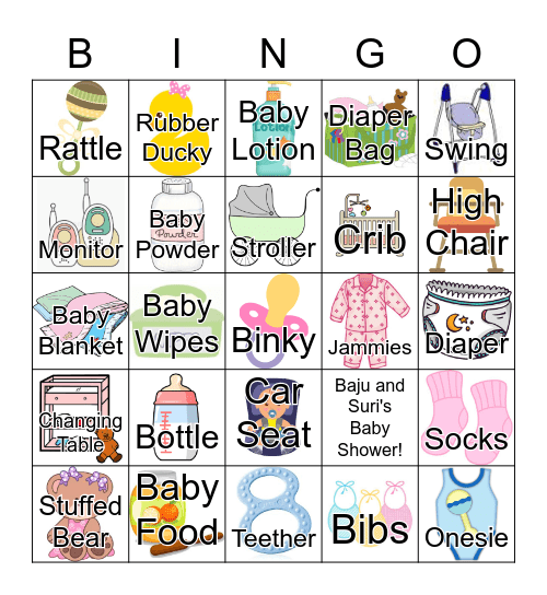Baby Shower Bingo Card