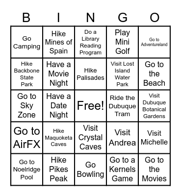 Summer BINGO Card