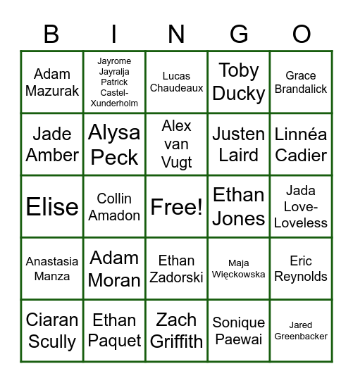 Ban Bingo (Bango) Bingo Card