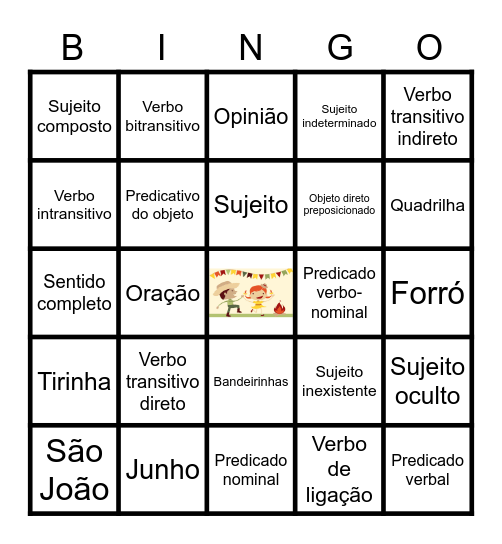 BINGO LINGUÍSTICO Bingo Card