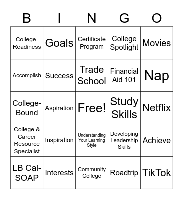 Summer Passion Project Bingo Card