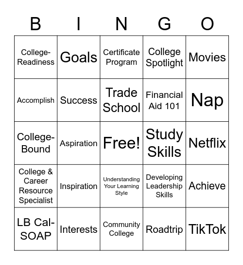 Summer Passion Project Bingo Card