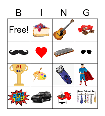 Father's Day Bingo Card