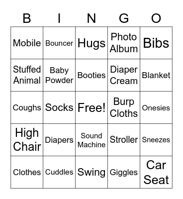 Baby Bingo Card